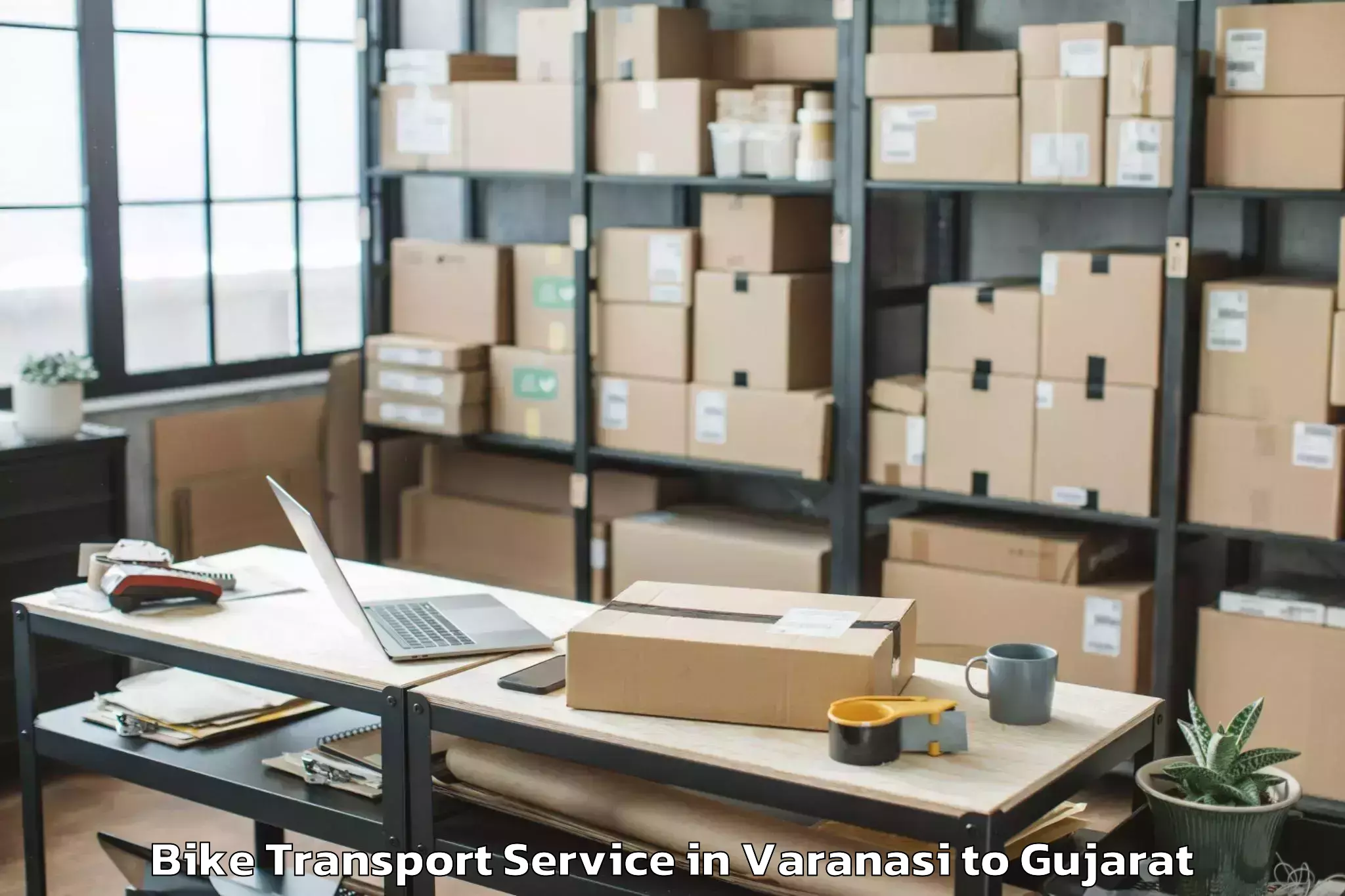 Book Your Varanasi to Deendayal Port Trust Bike Transport Today